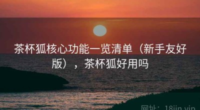 茶杯狐核心功能一览清单（新手友好版），茶杯狐好用吗