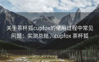 关于茶杯狐cupfox的使用过程中常见问题：实测总结，cupfox 茶杯狐