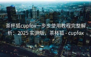 茶杯狐cupfox一步步使用教程完整解析：2025 实测版，茶杯狐 - cupfox