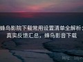 蜂鸟影院下载常用设置清单全解析：真实反馈汇总，蜂鸟影音下载