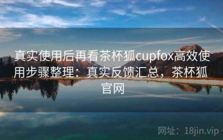 真实使用后再看茶杯狐cupfox高效使用步骤整理：真实反馈汇总，茶杯狐 官网