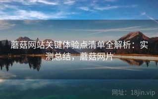 蘑菇网站关键体验点清单全解析：实测总结，蘑菇网片